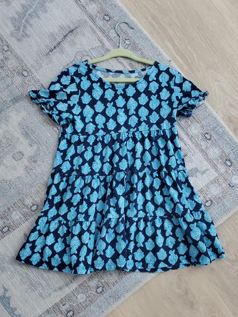 Lilly Pulitzer Girls Mini Jodee Dress Any Fin For You" fish Print SzS (4-5)